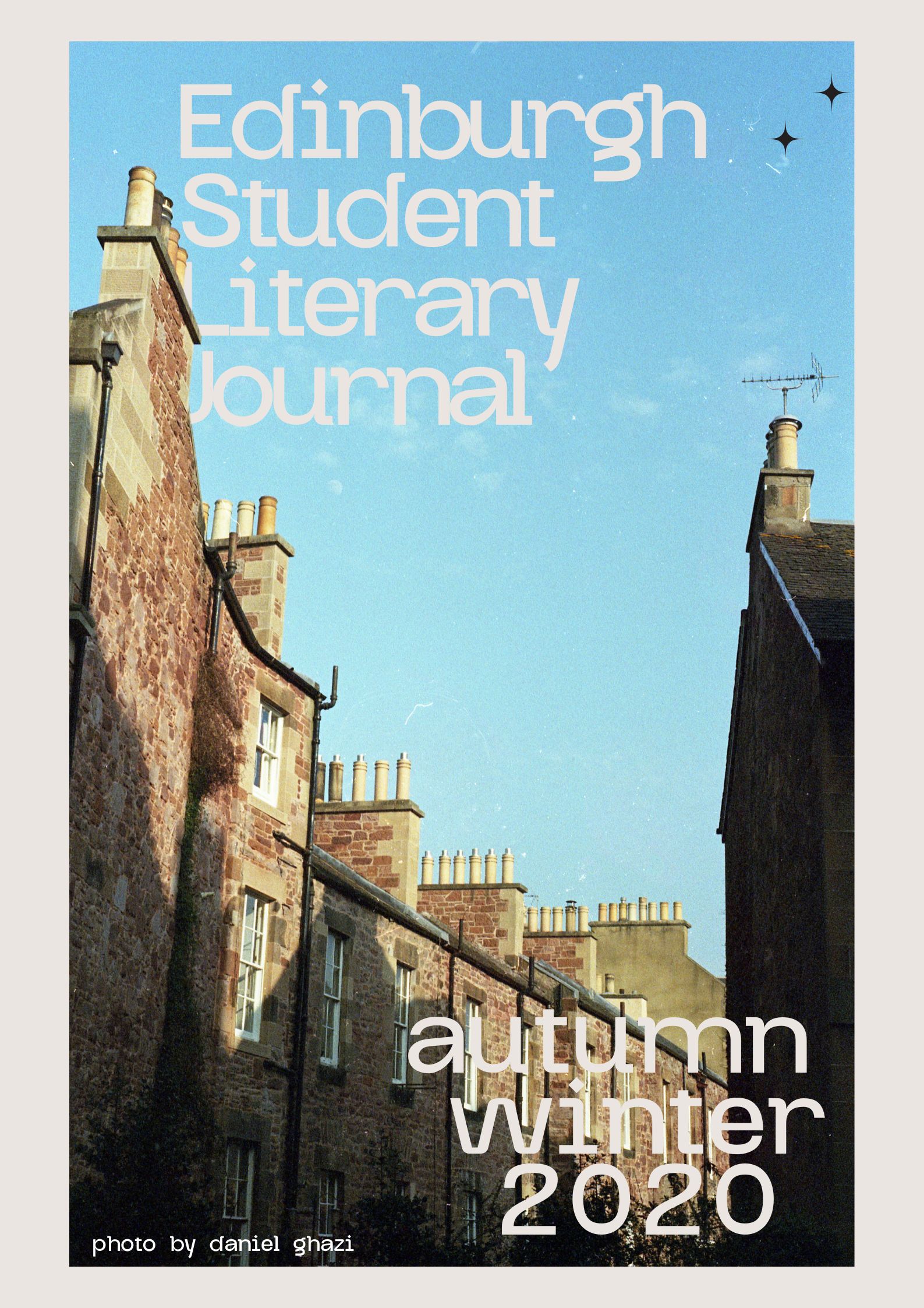 cover for the autumn winter 2020 issue with a photo of a row of stone tenements by Daniel Ghazi