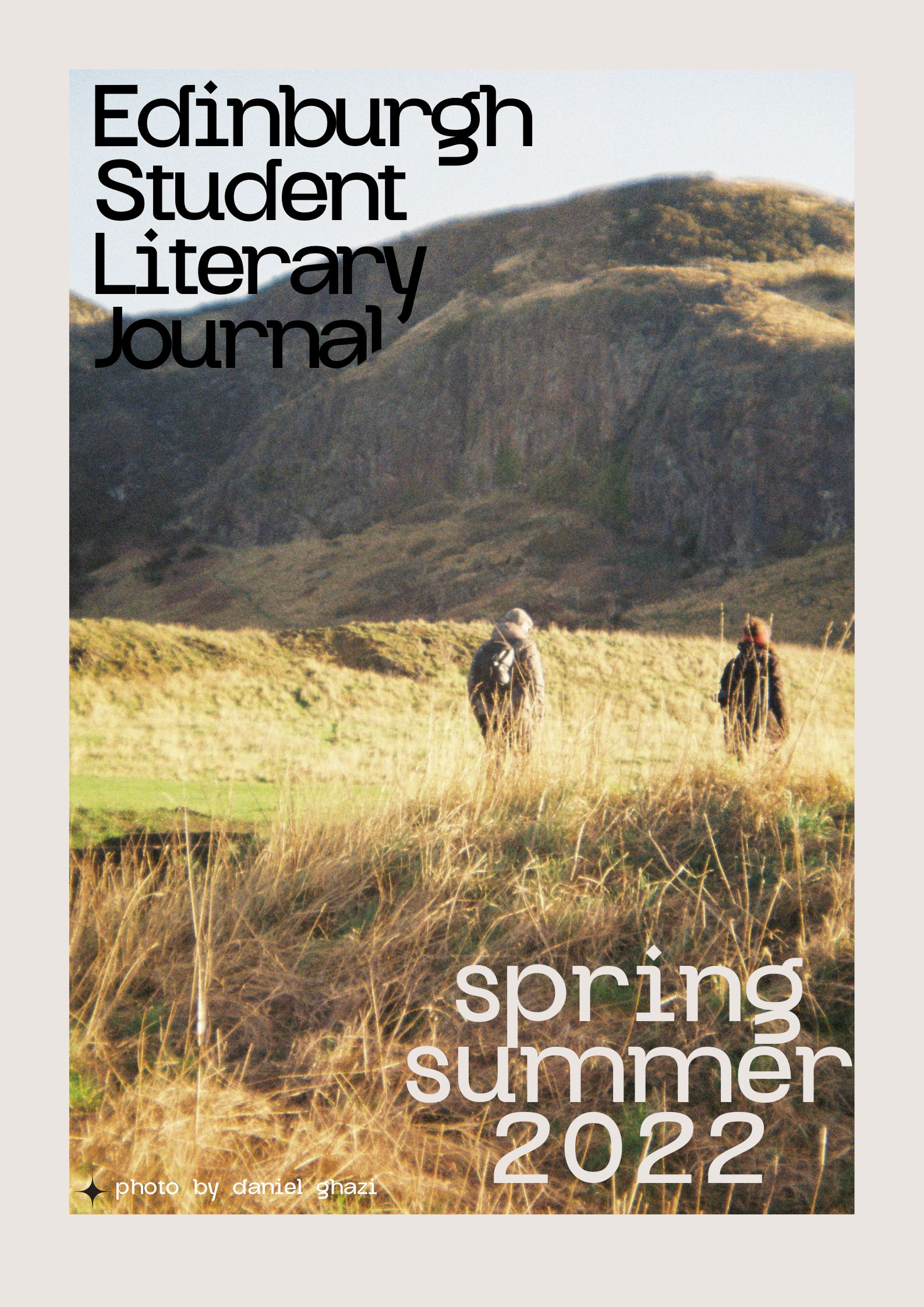 cover for the spring summer 2022 issue with a photo of some hikers heading up Arthur’s Seat by Daniel Ghazi