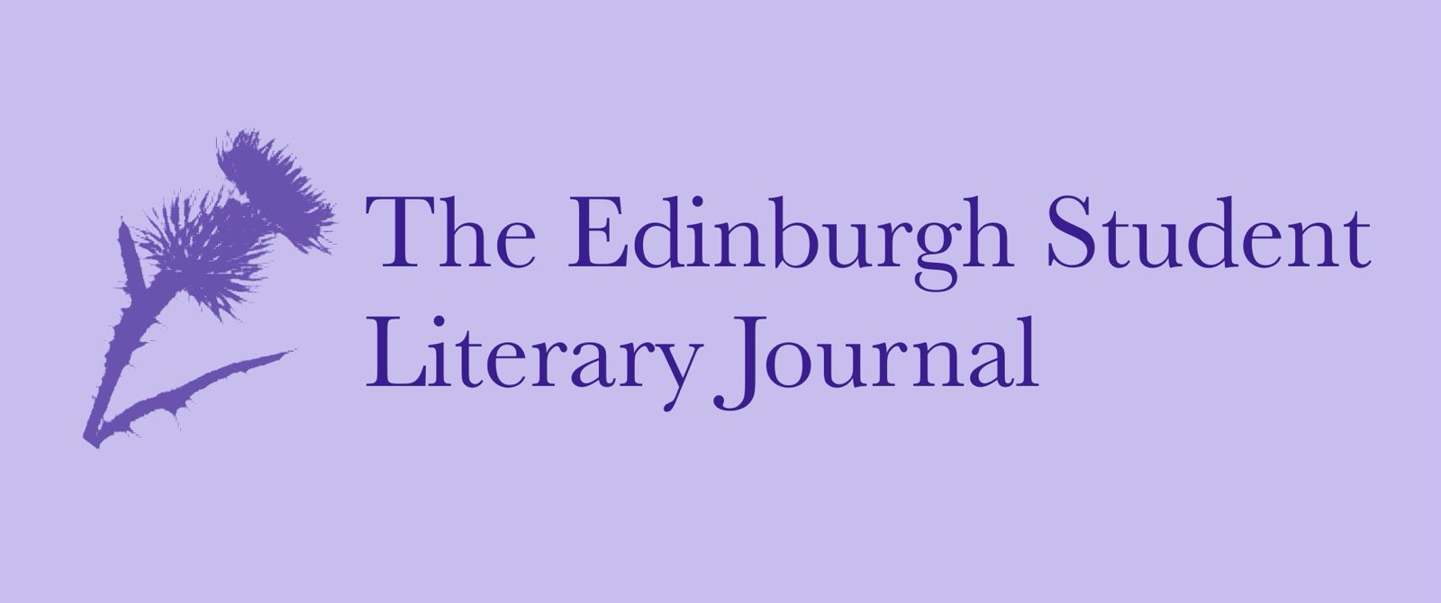 A dark purple thistle on a plain lilac background with the word "The Edinburgh Student Literary Journal"